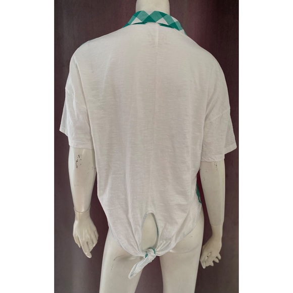 Anthropologie Porridge Green and White Gingham Top - Picture 2 of 4